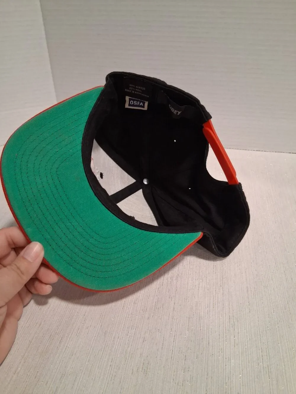 OBEY Propaganda Black Red Snapback Baseball Cap Hat OSFA Wool skater retro